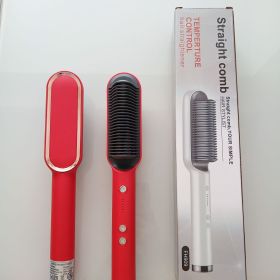Internal Buckle Straightening Comb And Curling Iron Dual (Option: Red-British regulatory)