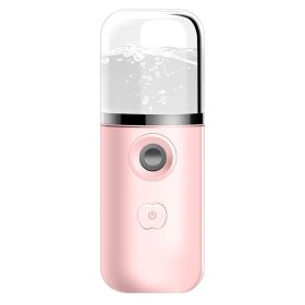 Household Handheld Face Care Beauty Spray Device Usb Nano Steaming Face Device Charging Humidifier (Color: PINK)