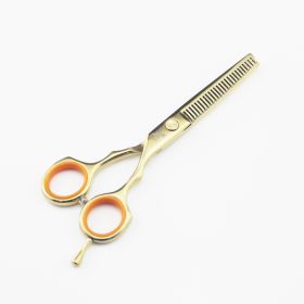 5.5 Inch Golden Symmetrical Handle Thinning Hairdressing Scissors (Option: Golden tooth scissors)