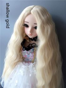 Small Cloth Salon Doll Wigs (Option: Light gold-8 Points Big Head)