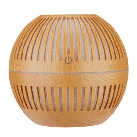 Hollow wood grain aromatherapy humidifier (Option: Light)