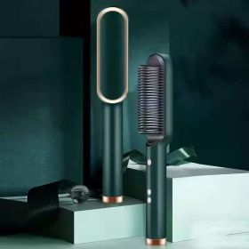 Multifunctional Electric Heating Hair Straightening Comb (Option: Green-UK)