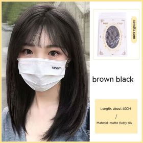 Female Nature Simulation Full Wig (Option: Brownish black)